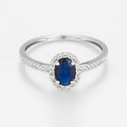 Bague "Royal Blue" Diamants 0,1/32 Saphir 0,74/1 - Or Blanc