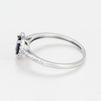 Bague "Royal Blue" Diamants 0,1/32 Saphir 0,74/1 - Or Blanc