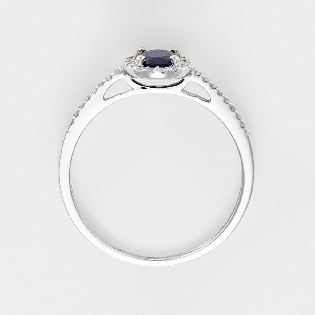 Bague "Royal Blue" Diamants 0,1/32 Saphir 0,74/1 - Or Blanc