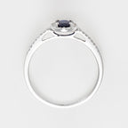 Bague "Royal Blue" Diamants 0,1/32 Saphir 0,74/1 - Or Blanc