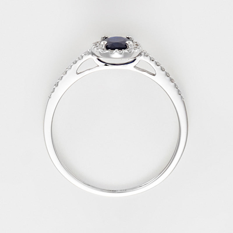 Bague "Royal Blue" D0,1/32 Saphir 0,74/1 - Or Blanc 375/1000