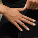 Bague "Royal Blue" Diamants 0,1/32 Saphir 0,74/1 - Or Blanc 375/1000