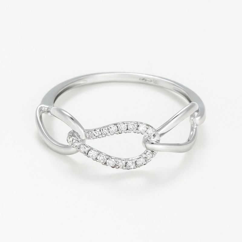 Blanc Anillo "Triple Boucles" D0,12/17 - Oro 375/1000