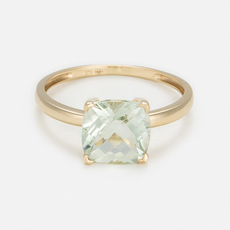 Ring "Prasiolite Unique" Green Amethyst - Yellow Gold 375/1000