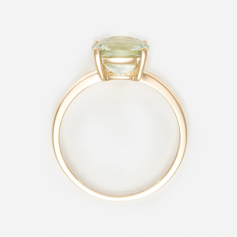 Bague "Prasiolite Unique" Améthyste Verte - Or Jaune 375/1000