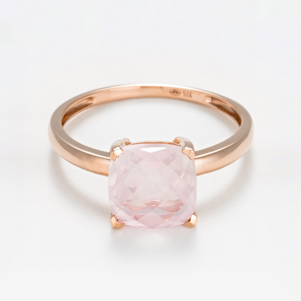 Bague "Quartz Unique" Quartz Rose 2,10Ct/1 - Or Rose 375/1000