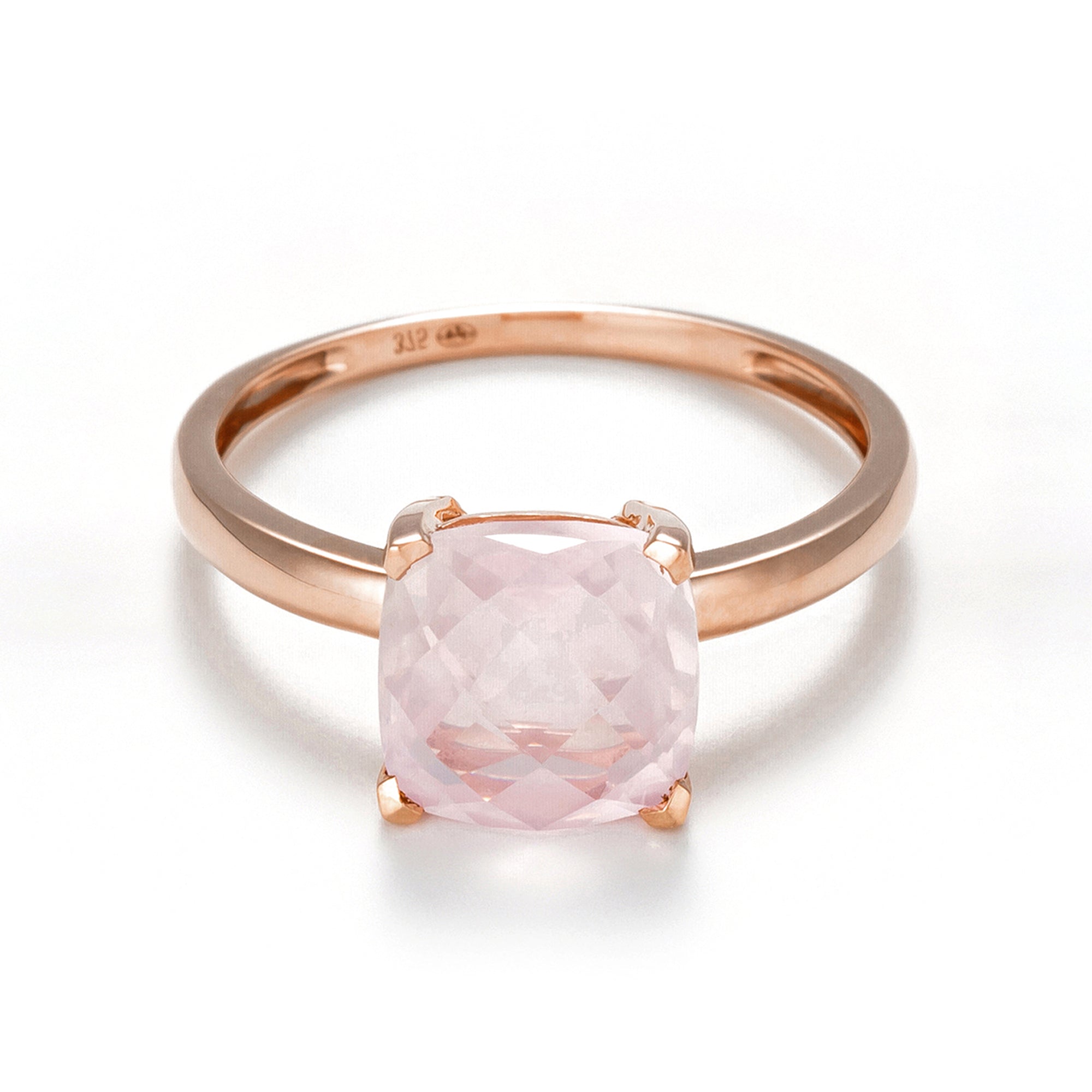 Bague "Quartz Unique"  Quartz Rose 2,10Ct/1 - Or Rose 375/1000