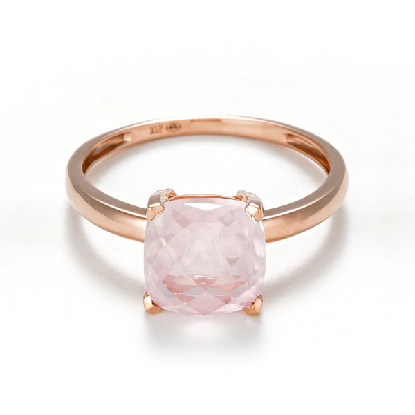 Bague "Quartz Unique"  Quartz Rose 2,10Ct/1 - Or Rose 375/1000