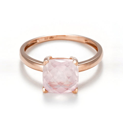 Bague "Quartz Unique"  Quartz Rose 2,10Ct/1 - Or Rose 375/1000