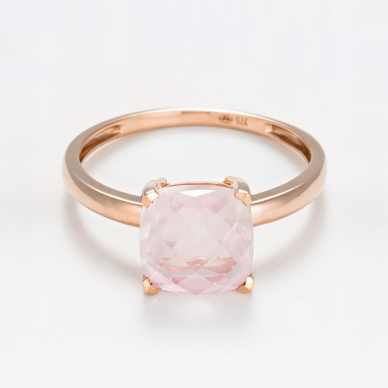 Bague "Quartz Unique" Quartz Rose 2,10Ct/1 - Or Rose 375/1000