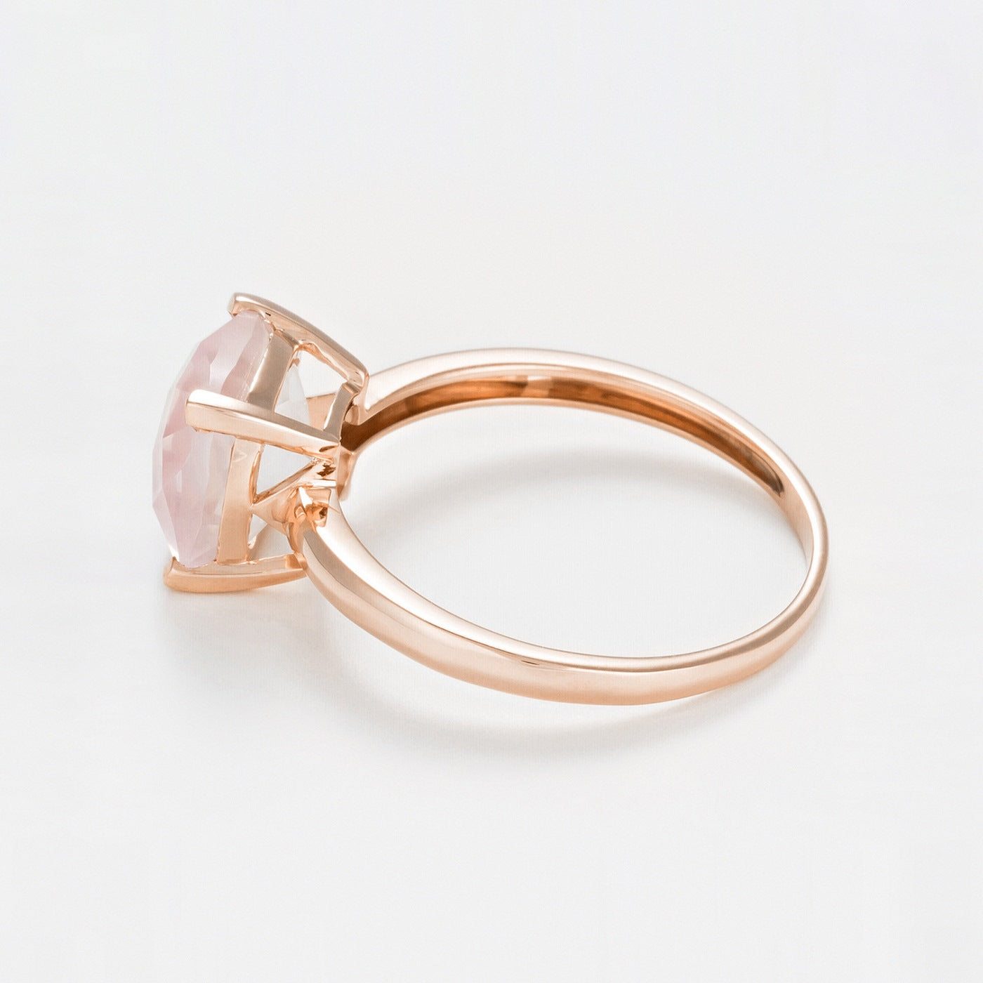 Bague "Quartz Unique" Quartz Rose 2,10Ct/1 - Or Rose 375/1000