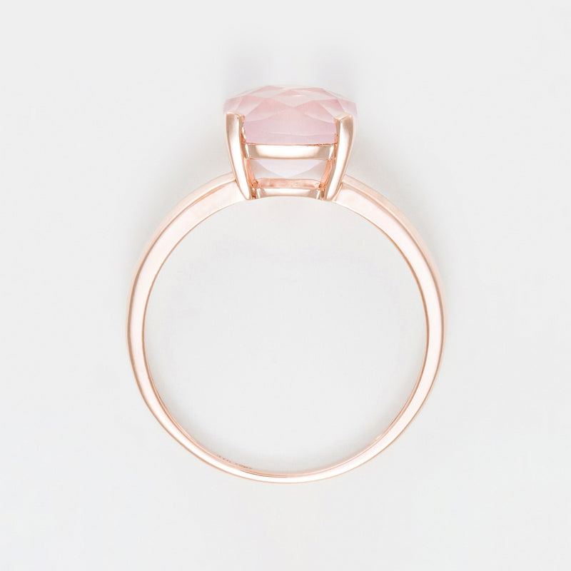Bague "Quartz Unique" Quartz Rose 2,10Ct/1 - Or Rose 375/1000