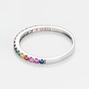 Bague "Colorful Love" E0,04/2 R0,08/3 S0,13/5 Os0,06/3 Ps0,08/3 Ys0,07/2 - Or Blanc 375/1000