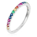 Bague "Colorful Love" E0,04/2 R0,08/3 S0,13/5 Os0,06/3 Ps0,08/3 Ys0,07/2 - Or Blanc 375/1000