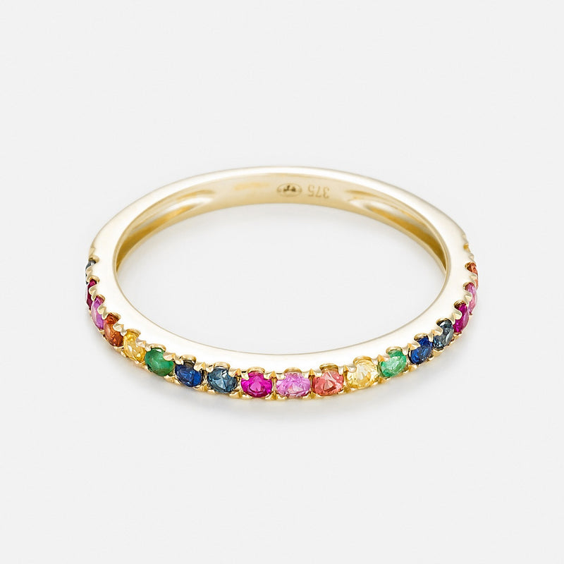 Anillo "Colorful Love" E0,04/2 R0,08/3 S0,13/5 Os0,06/3 Ps0,08/3 Ys0,07/2 - Oro amarillo 375/1000