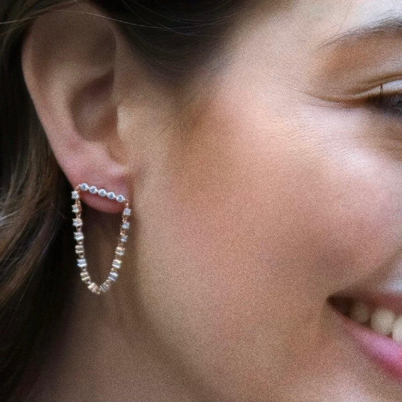 Boucles D'Oreilles Rivière Arceau - Blanc