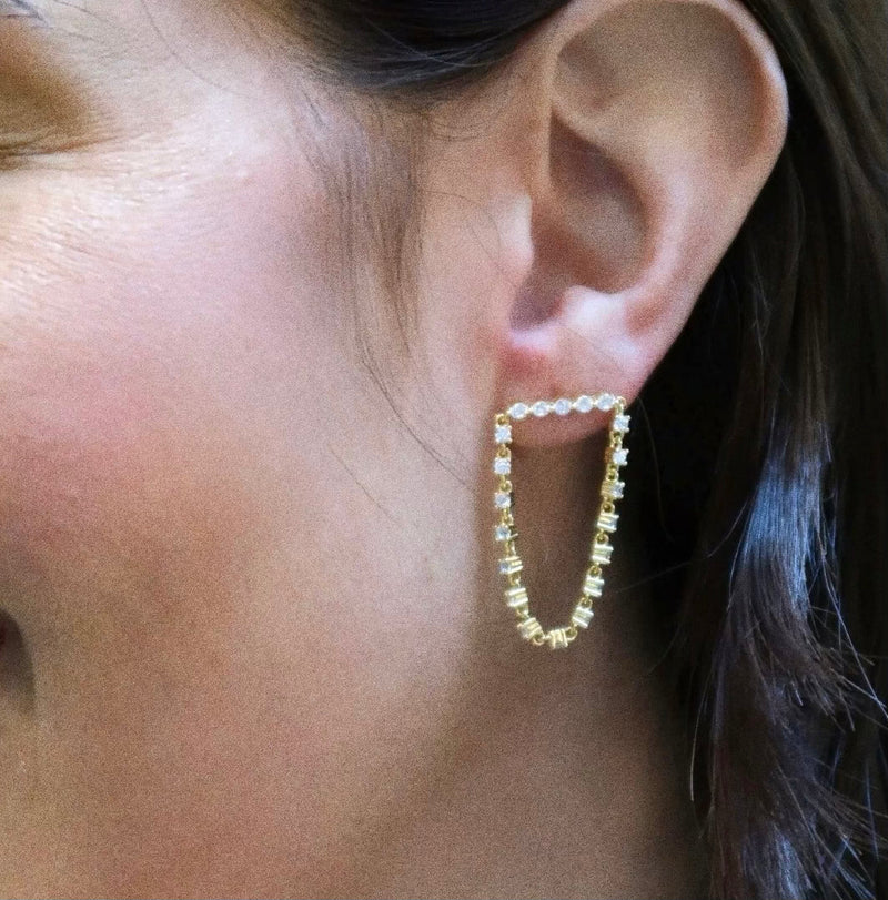 Boucles D'Oreilles Rivière Arceau - Doré
