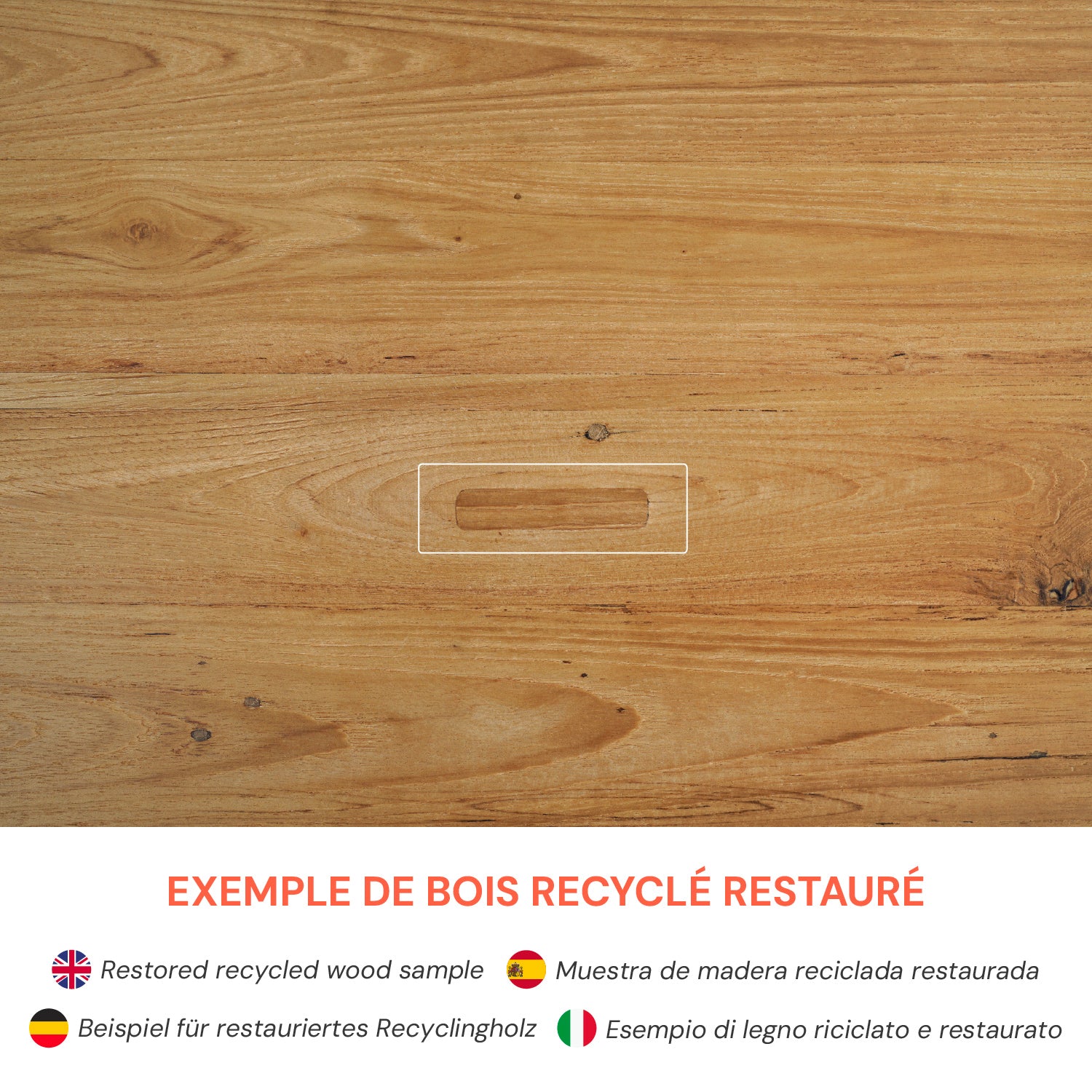 Kouma - Mesa de centro redonda de madera de teca reciclada