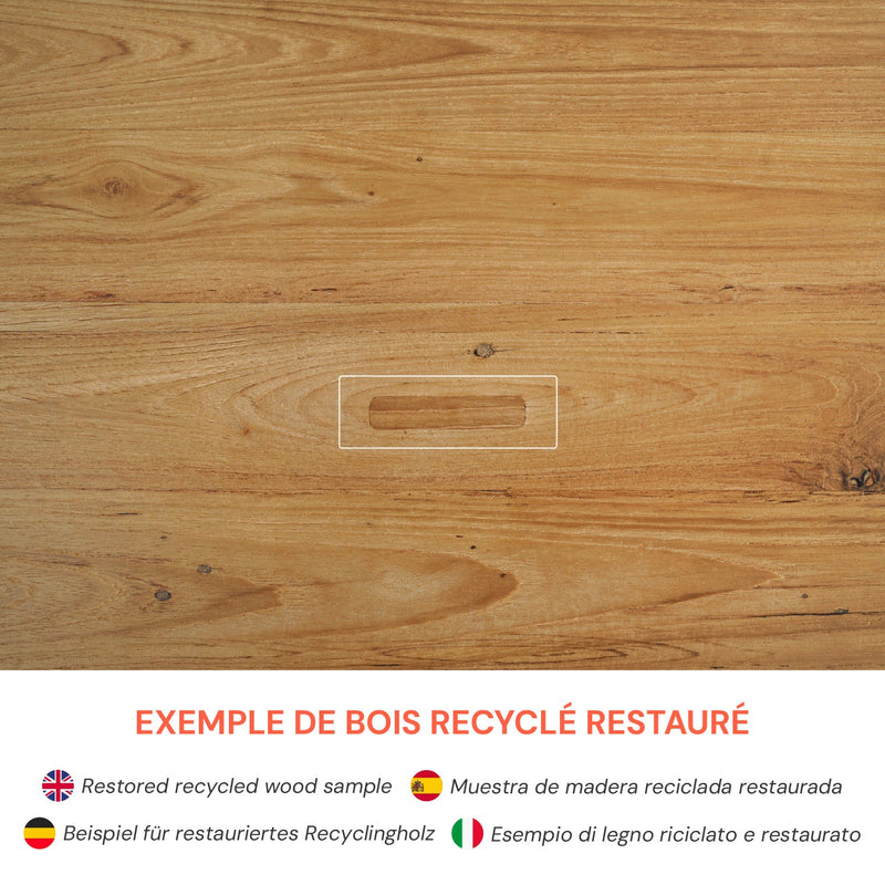 Table basse Kouma D70 cm en bois de teck recyclé