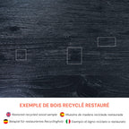 Eka - Taburete de madera de teca reciclada pintada en negro