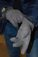 Gants Bomber Cuir Double Face - Bitume - Homme