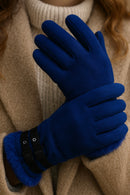 Gants Bombera Cuir Double Face - Navy - Femme