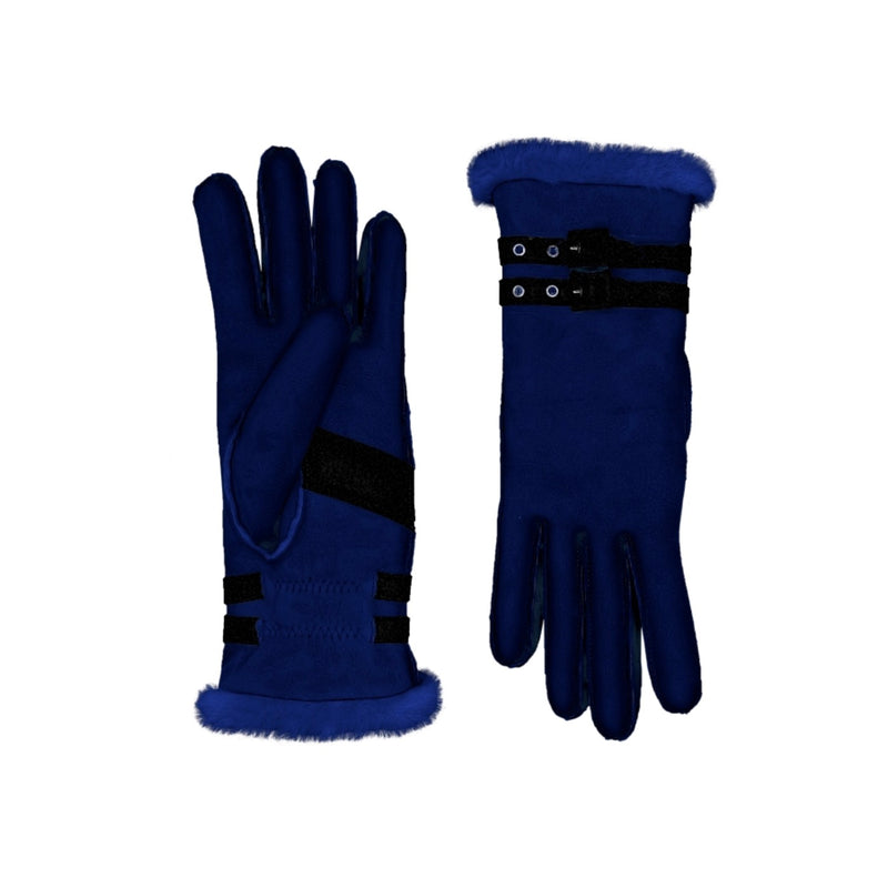 Gants Bombera Cuir Double Face - Navy - Femme