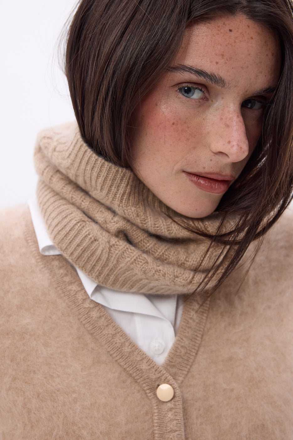 Cuello trenzado Borealecoland - Beige crema - Unisex