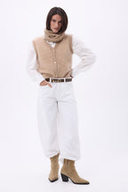 Cuello trenzado Borealecoland - Beige crema - Unisex