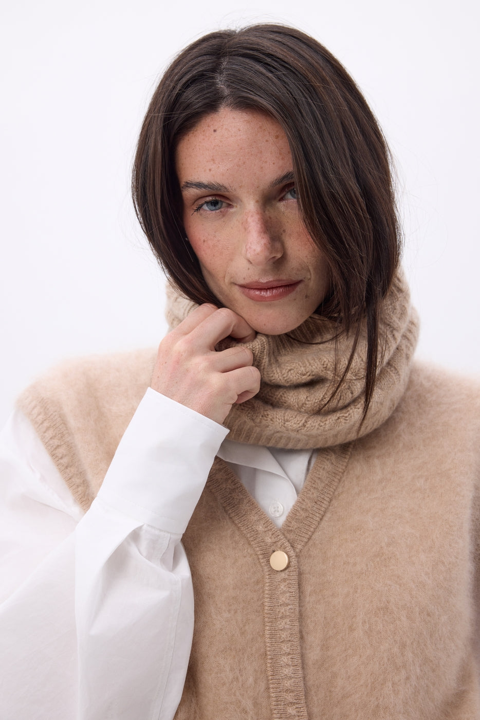 Cuello trenzado Borealecoland - Beige crema - Unisex