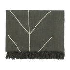 Plaid En Lin À Motif "Amérindien" Brodé - Vert