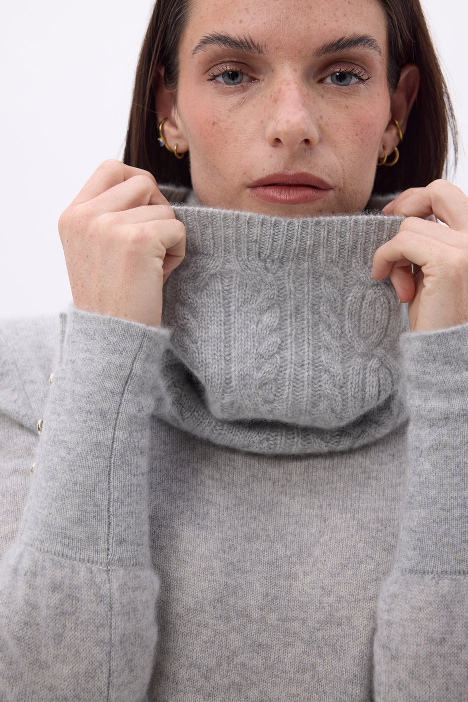 Cuello de trenzas Boreal - Gris claro - Unisex