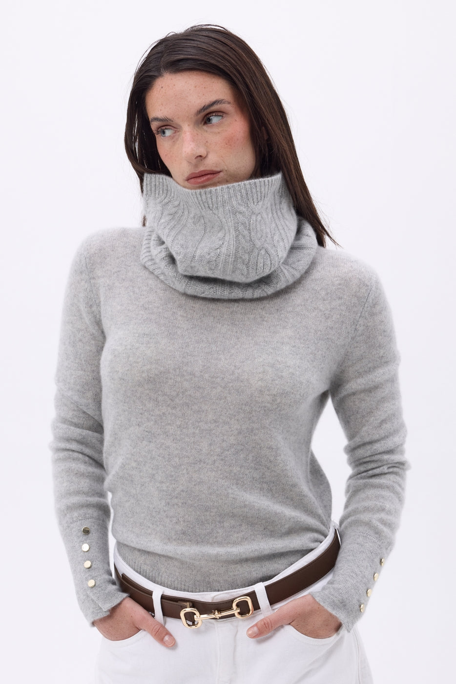Cuello de trenzas Boreal - Gris claro - Unisex