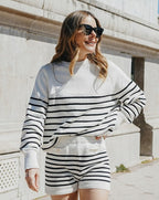 Borneo Short - Striped Ecru Black