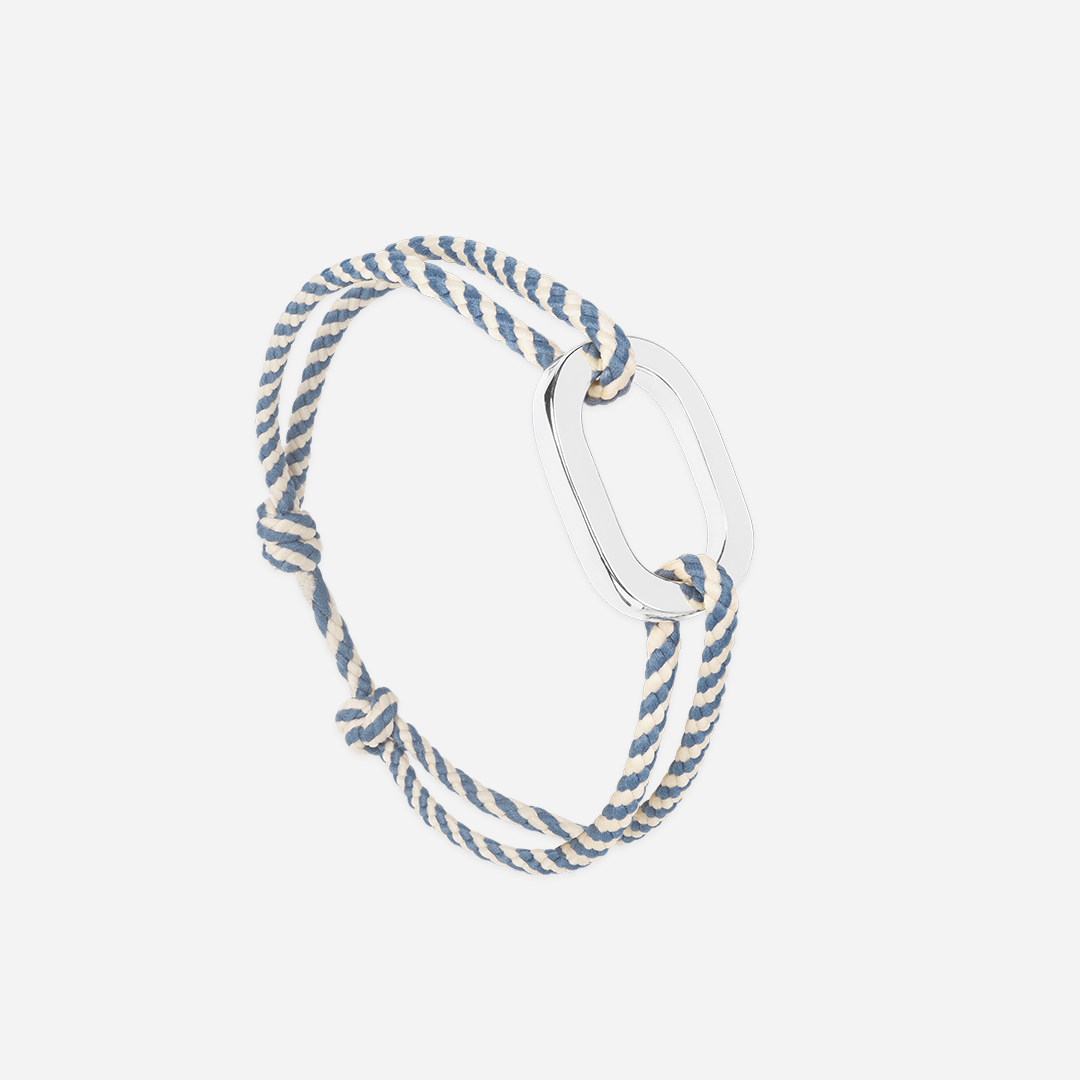 Bracelet Bosse - Bleu Marine & Beige