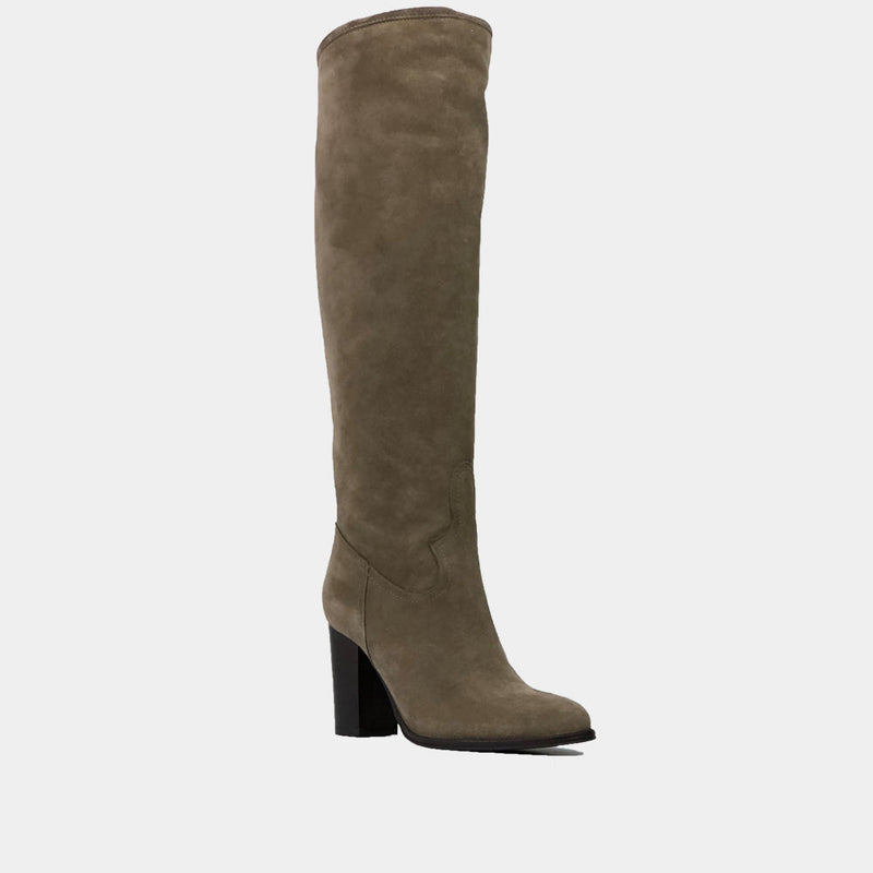 Bottes Genouilleres Ann Tuil Marin - Velours Beige