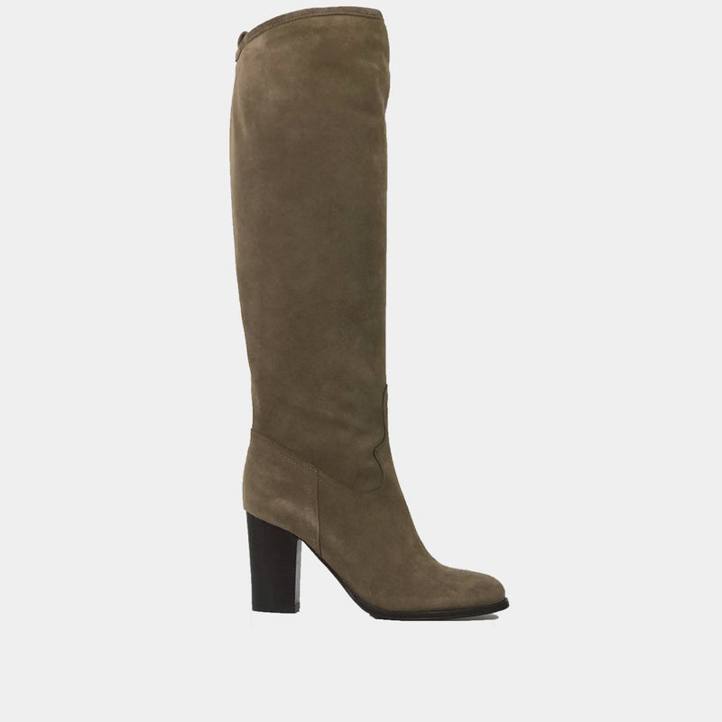 Bottes Genouilleres Ann Tuil Marin - Velours Beige