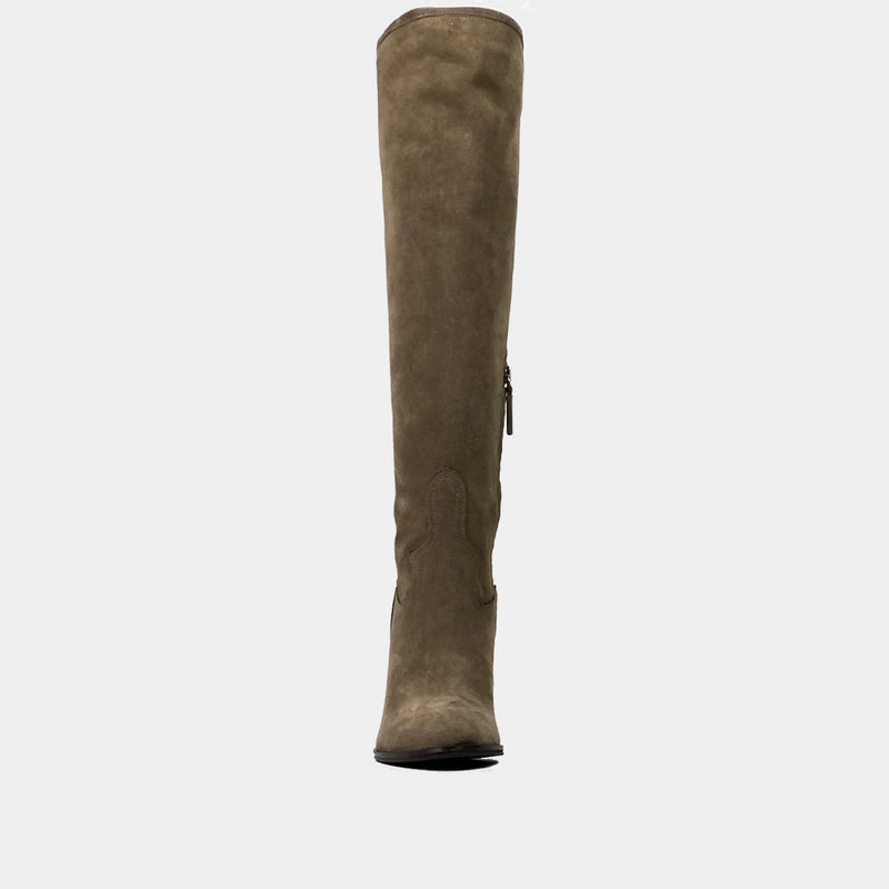 Bottes Genouilleres Ann Tuil Marin - Velours Beige