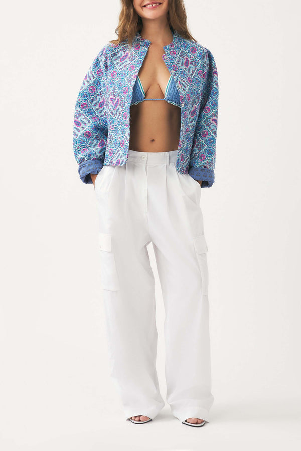 Cargo Bottom Pants - White