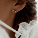 Boucles D'Oreilles Rose - Doré