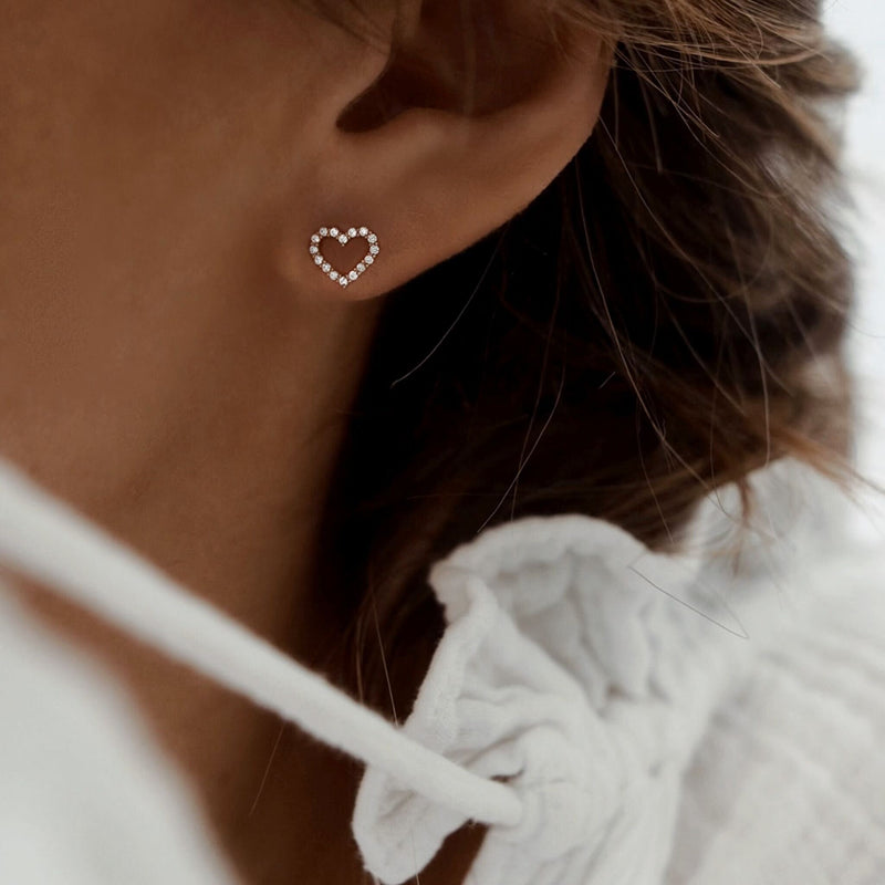 Boucles D'Oreilles Rose - Doré