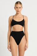 Selena Crop Swimsuit - Yaz, Kiana - Black Eco