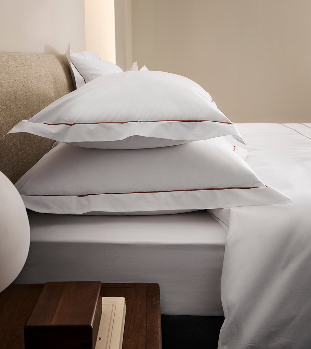Set De 2 Taies D'Oreillers - 100% Percale De Coton Bourdon - 11 Coloris