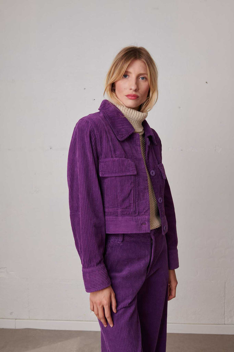 Veste Boxy Trendy Corduroy - Amethyste