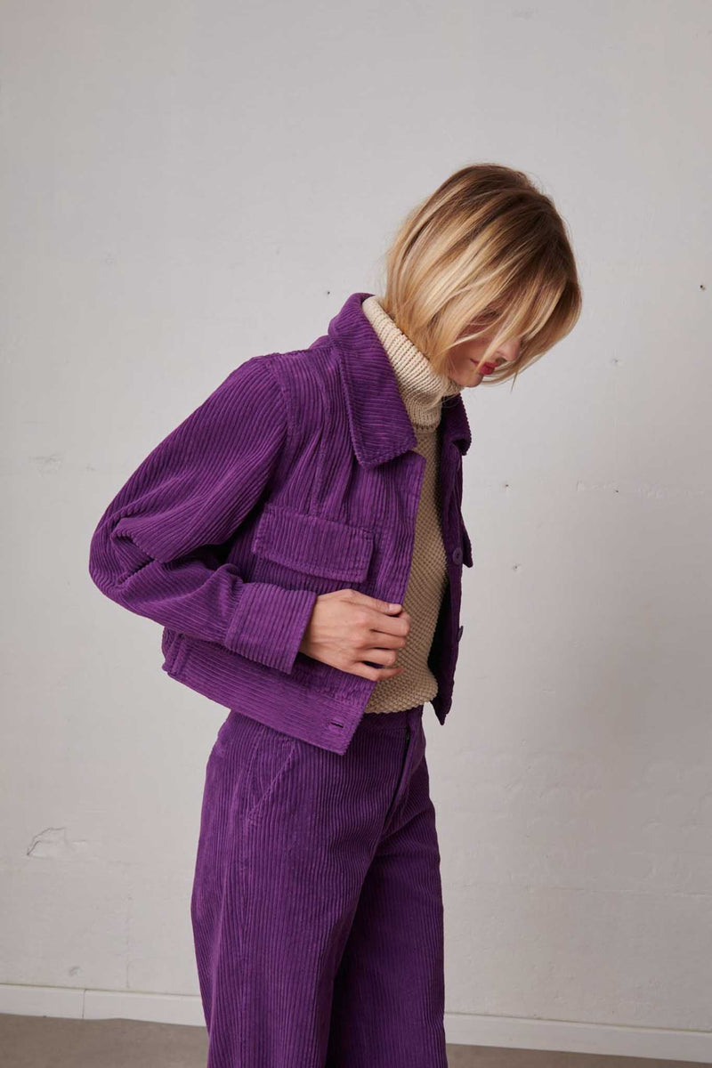 Veste Boxy Trendy Corduroy - Amethyste