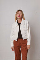 Veste Boxy Trendy Corduroy - Pearl