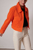 Veste Boxy Trendy Corduroy - Tangerine