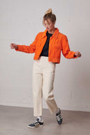 Veste Boxy Trendy Corduroy - Tangerine