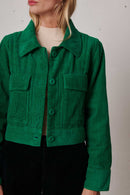 Veste Boxy Trendy Corduroy - Vert Empire