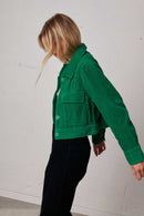 Veste Boxy Trendy Corduroy - Vert Empire